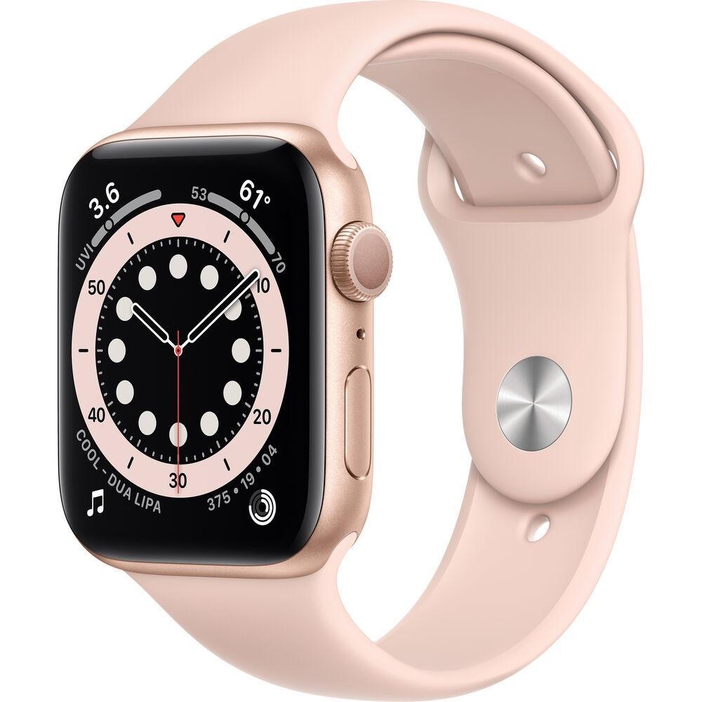Apple Watch Series 6 (2020) GPS 44 mm - Aluminium Gold - Sport band Pink Reconditionné - Apple refurbished available on Backmarket