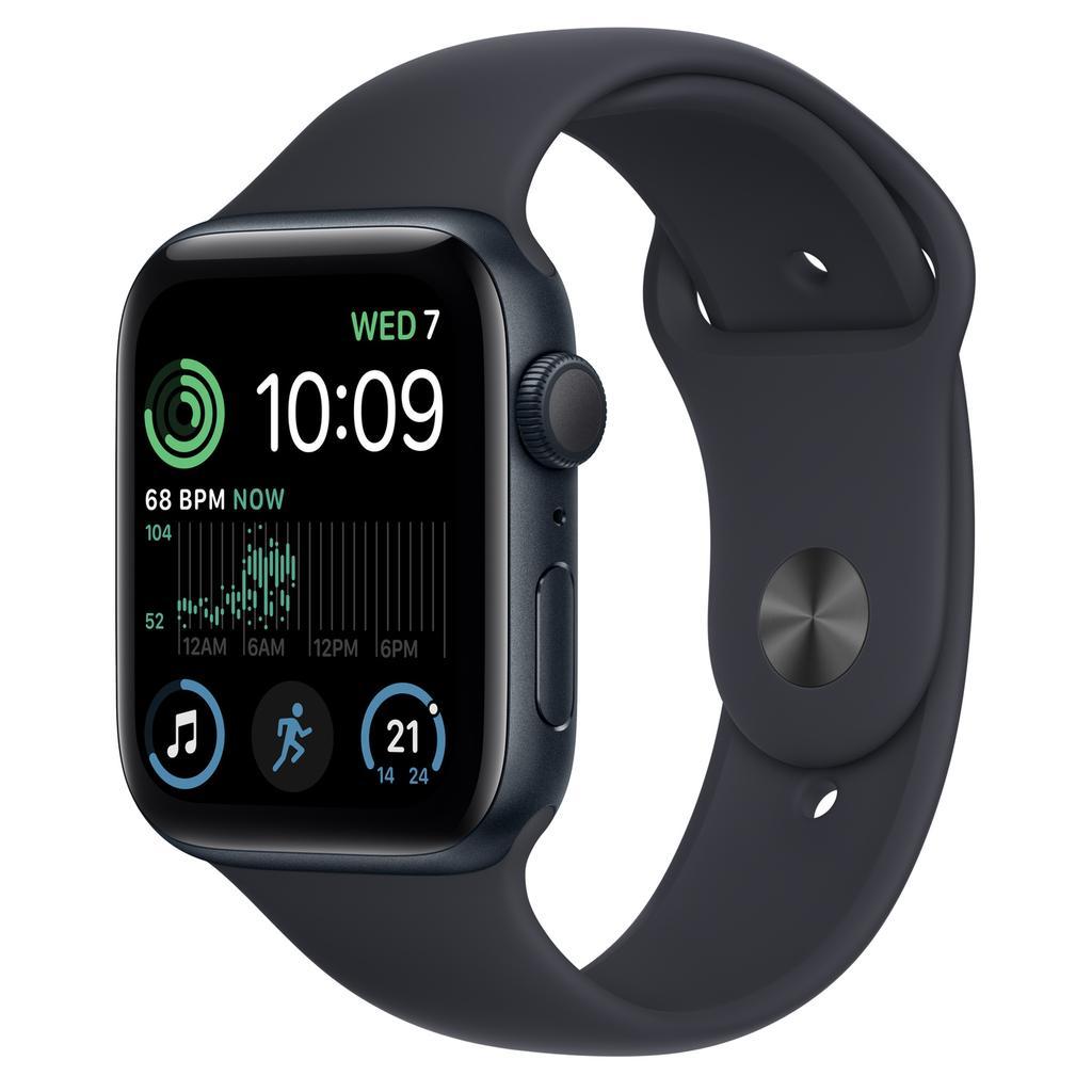 Apple Watch Series SE 2 (2022) GPS 44 mm - Aluminium Midnight - Sport band Black Refurbished - Apple refurbished available on Backmarket