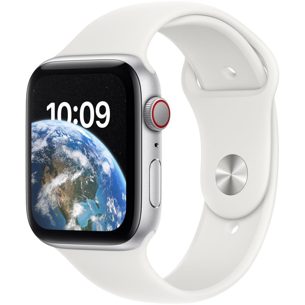 Apple Watch Series SE 2 (2022) GPS 44 mm - Aluminium Silver - Sport band White Refurbished - Apple refurbished available on Backmarket