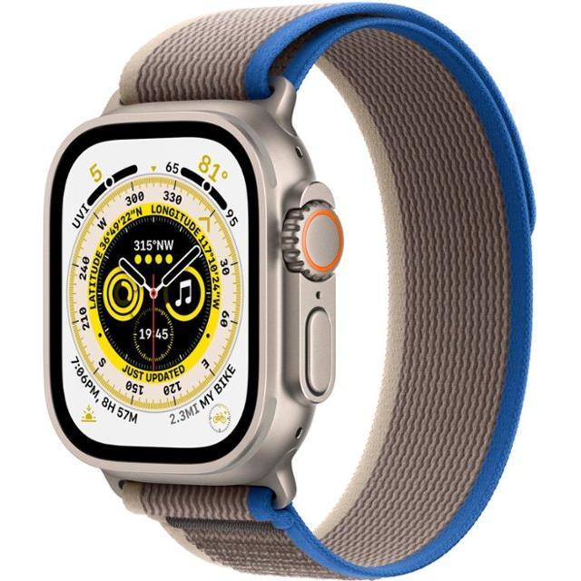 Apple Watch Ultra (2022) GPS + Cellular 49 mm - Titanium Natural Titanium - Trail loop Blue Reconditionné - Apple refurbished available on Backmarket