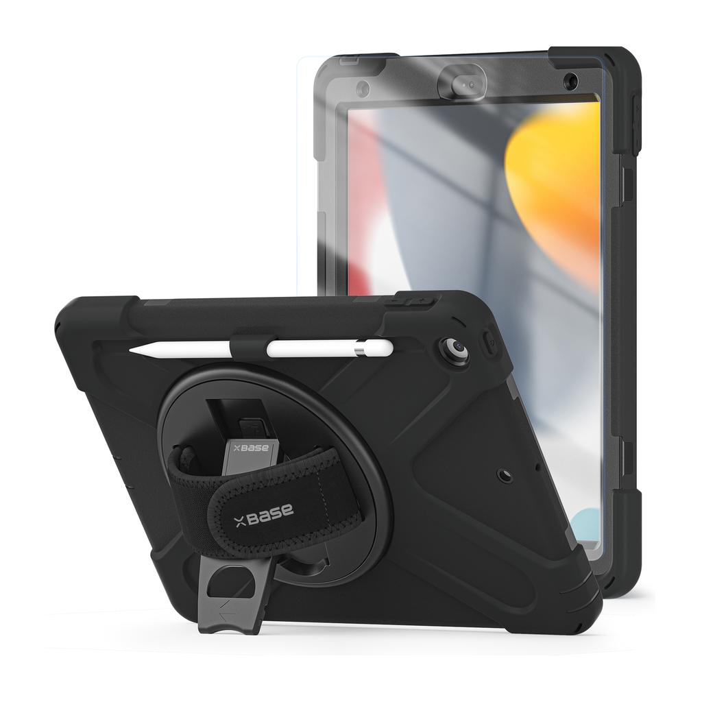 Heavy Duty Case for iPad 10.2 (Gen 7,8,9) w/ Hand Strap, Shoulder Strap & Kickstand Refurbished - N/A (ou "xBase" si vous considérez que c refurbished available on Backmarket