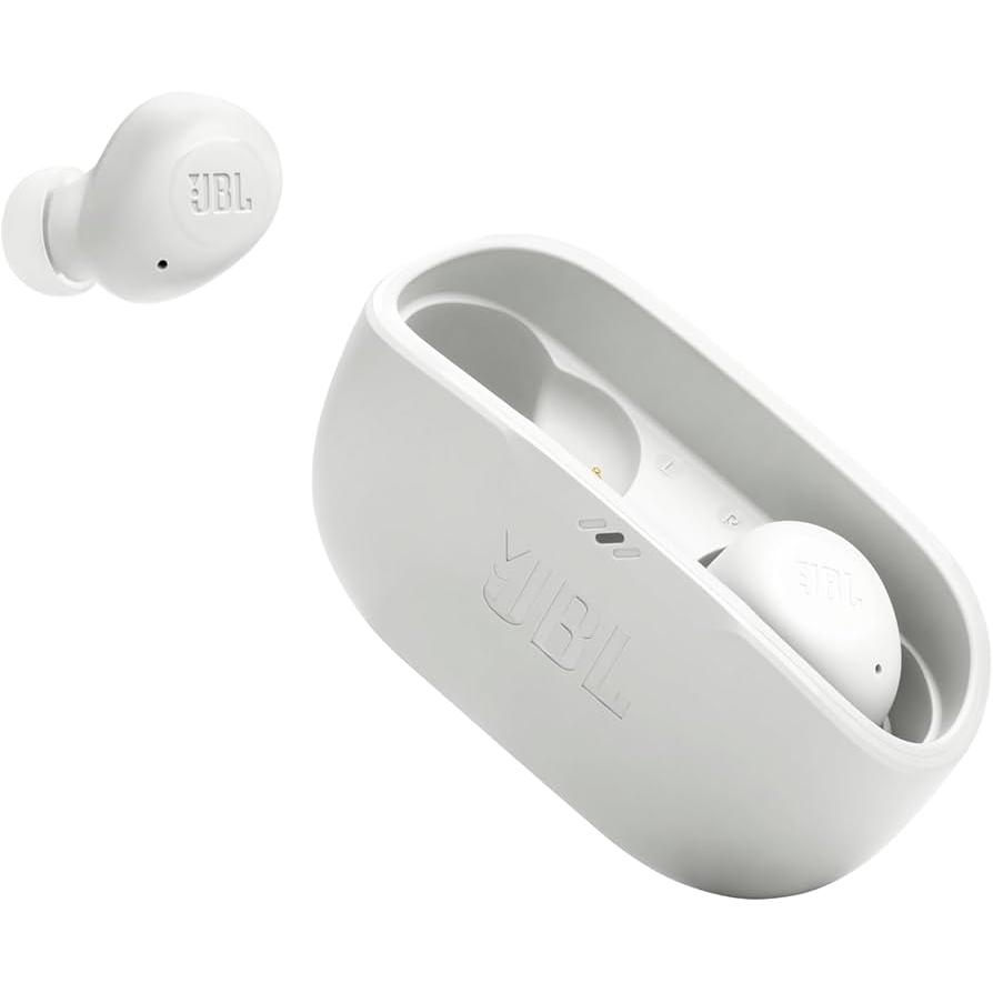 JBL Vibe Buds Earbud Noise-Cancelling Bluetooth Earphones - White Refurbished - JBL refurbished available on Backmarket