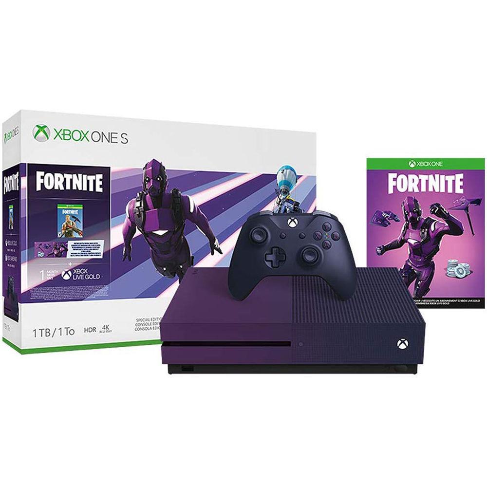 Xbox One S 1000GB - Purple - Limited edition Fortnite Battle Royale Reconditionné - Microsoft refurbished available on Backmarket
