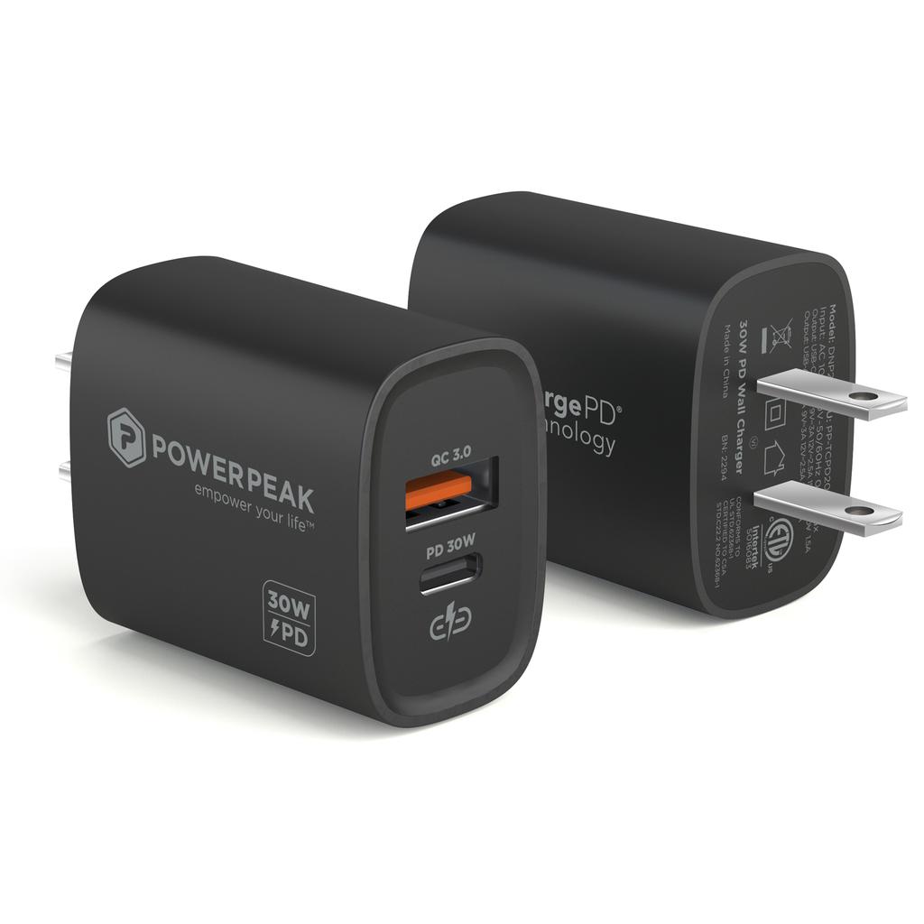 Powerp 30W Ultra Fast PD Gan Wall Charger With Type C-C Cable Smartphone Accessories Refurbished - N/A (Il n'y a pas assez d'in refurbished available on Backmarket