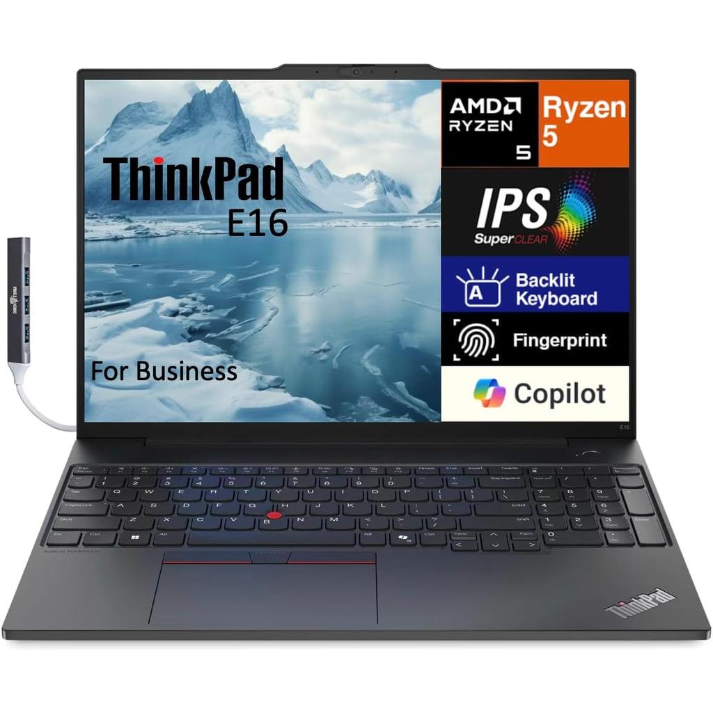 Lenovo ThinkPad E16 G1 16-inch (2023) - Ryzen 5 - 7000 Series (U) - 32 GB - SSD 512 GB Reconditionné - Lenovo refurbished available on Backmarket