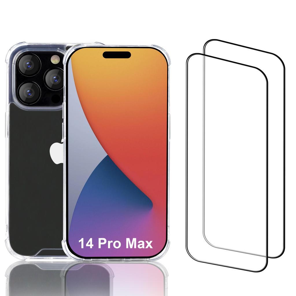 iPhone 14 Pro Max case and 2 protective screens - Recycled plastic - Transparent Refurbished - EcoTech (si c'est une marque connue, sin refurbished available on Backmarket