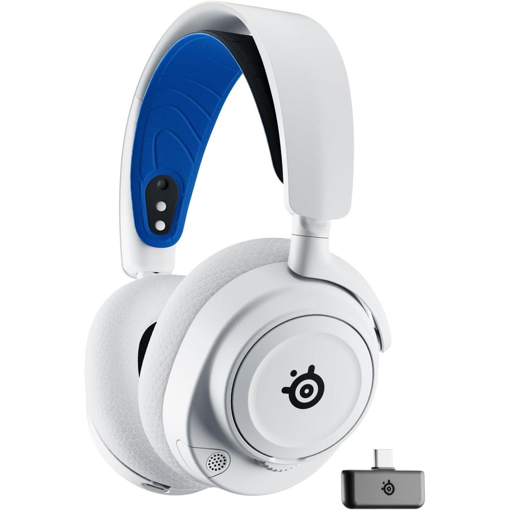 Steelseries Arctis Nova 7P Gaming Headphone Bluetooth with microphone - White/Blue Refurbished - SteelSeries refurbished available on Backmarket