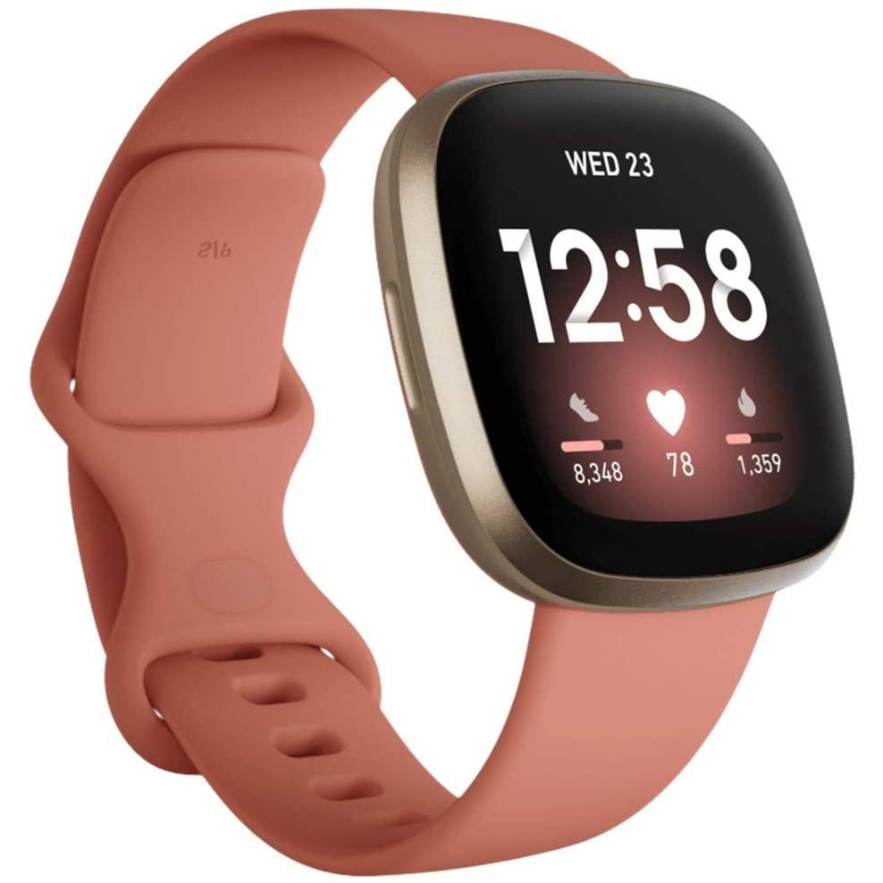Smart Watch Fitbit Versa 3 HR GPS - Pink/Gold Reconditionné - Fitbit refurbished available on Backmarket