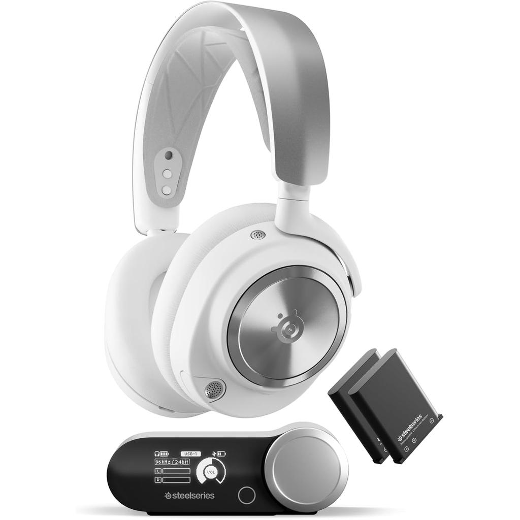 Steelseries Arctis Nova Pro Wireless Noise cancelling Gaming Headphone Bluetooth with microphone - White Refurbished - SteelSeries refurbished available on Backmarket