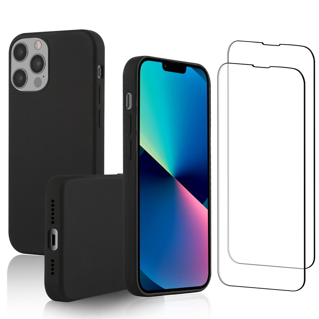 iPhone 13 Pro Max case and 2 protective screens - Silicone - Black Refurbished - N/A (je n'ai pas pu trouver de marque conn refurbished available on Backmarket