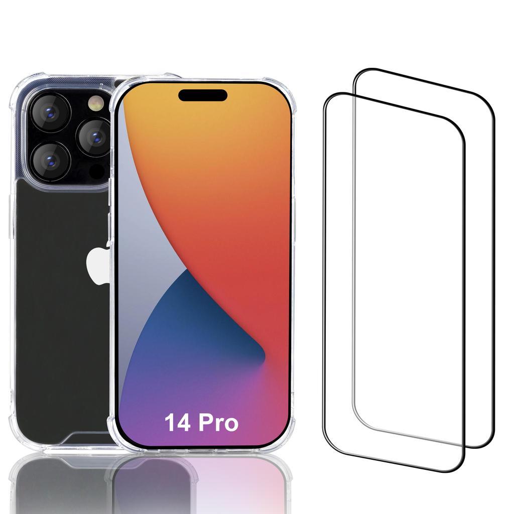 iPhone 14 Pro case and 2 protective screens - Recycled plastic - Transparent Refurbished - EcoTech (si c'est une marque connue, sin refurbished available on Backmarket