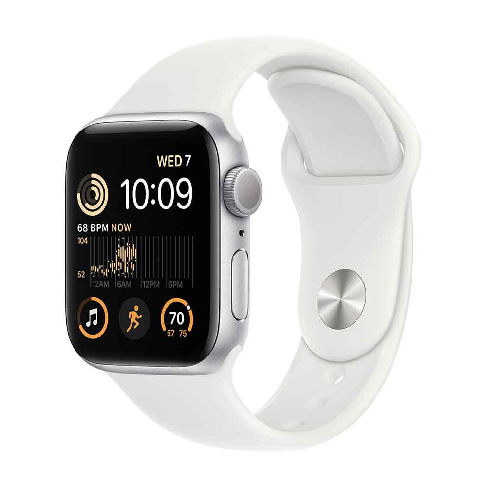 Apple Watch Series SE 2 (2022) GPS + Cellular 40 mm - Aluminium Silver - Sport band White Refurbished - Apple refurbished available on Backmarket