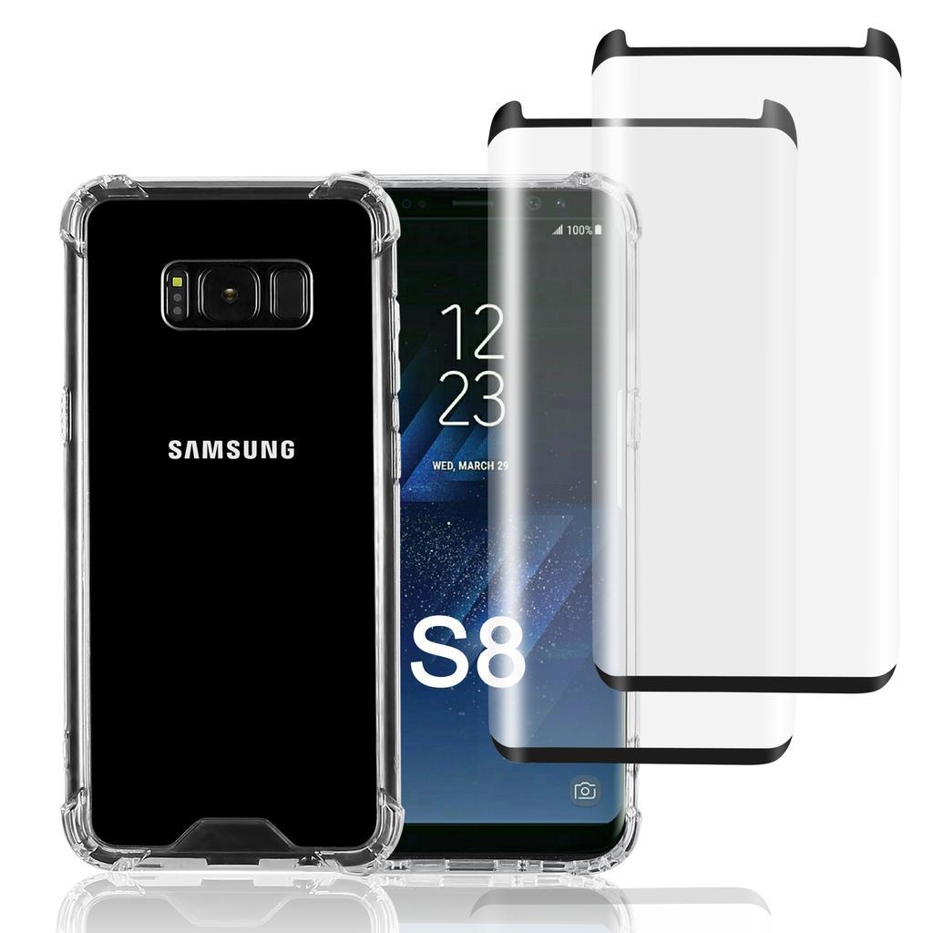 Galaxy S8 case and 2 protective screens - Recycled plastic - Transparent Refurbished - EcoTech (si c'est une marque connue, sin refurbished available on Backmarket