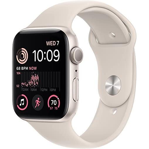 Apple Watch Series SE 2 (2022) GPS 44 mm - Aluminium Starlight - Sport band Starlight Refurbished - Apple refurbished available on Backmarket