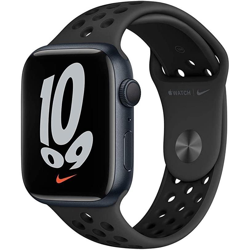 Apple Watch Series 7 (2021) GPS 45 mm - Aluminium Midnight - Nike Sport band Black Reconditionné - Apple refurbished available on Backmarket