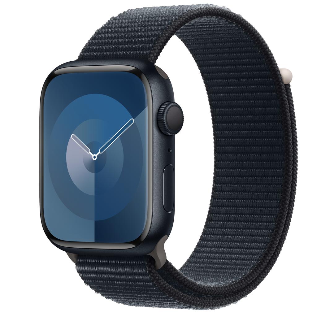 Apple Watch Series 9 (2023) GPS 45 mm - Aluminium Midnight - Sport loop Black Reconditionné - Apple refurbished available on Backmarket