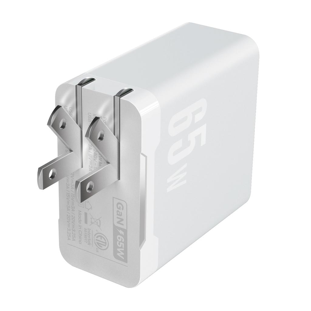 Powerp 65W Triple Port GAN Charger 2 USB-C , 1 USB-A Smartphone Accessories Refurbished - N/A (Il n'y a pas assez d'in refurbished available on Backmarket