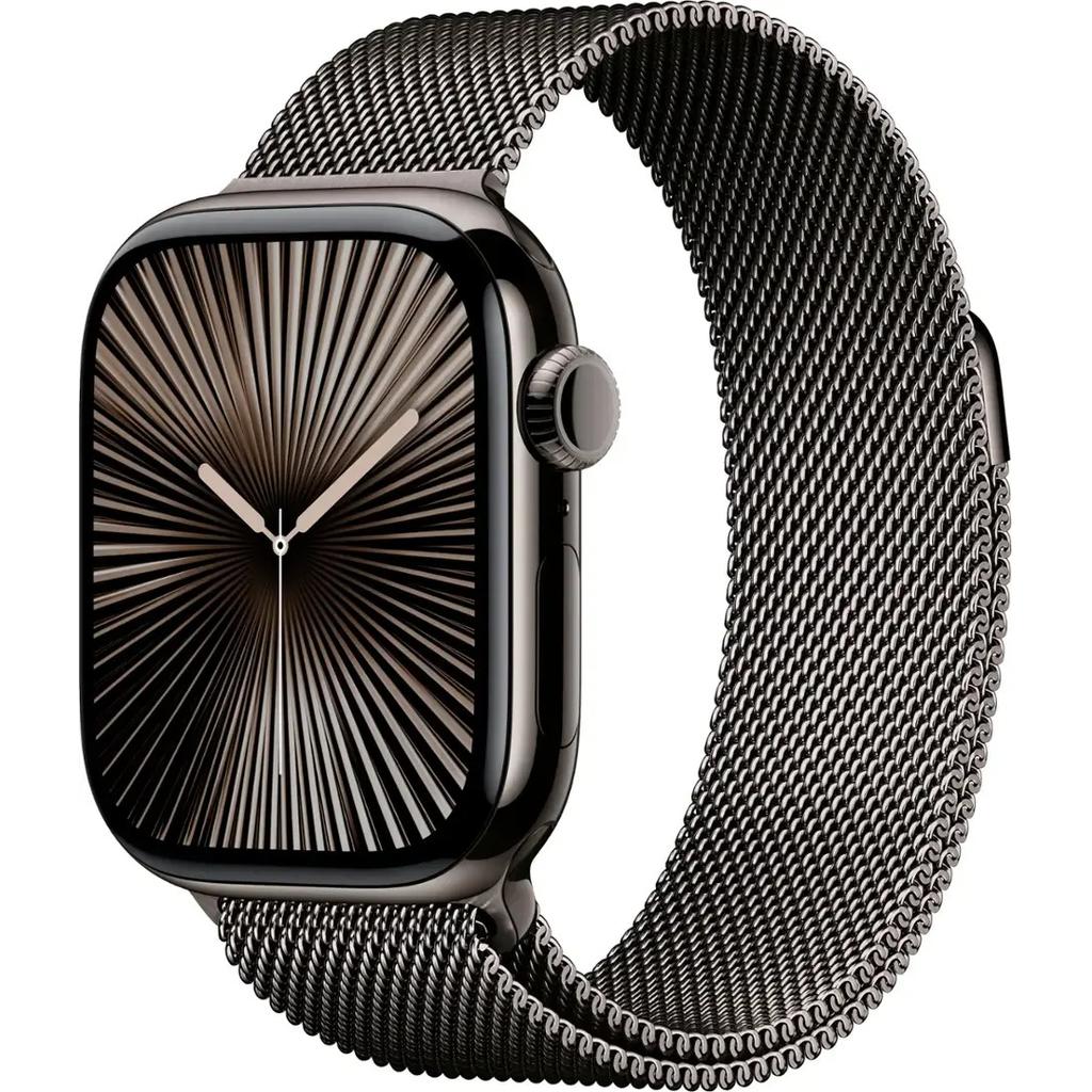 Apple Watch Series 10 (2024) GPS + Cellular 42 mm - Titanium Slate - Milanese loop Gray Reconditionné - Apple refurbished available on Backmarket