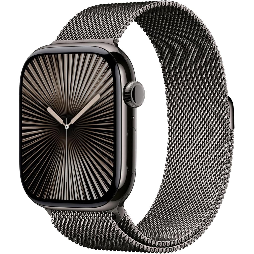 Apple Watch Series 10 (2024) GPS + Cellular 46 mm - Titanium Slate - Milanese loop Gray Reconditionné - Apple refurbished available on Backmarket
