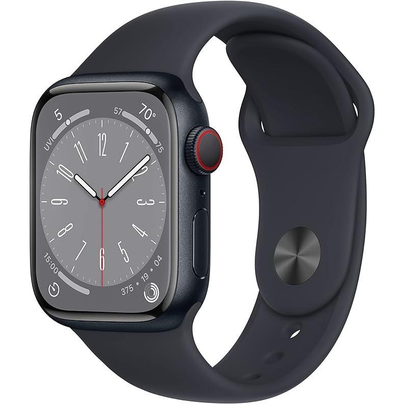 Apple Watch Series 8 (2022) GPS + Cellular 41 mm - Stainless steel Graphite - Sport band Midnight Reconditionné - Apple refurbished available on Backmarket