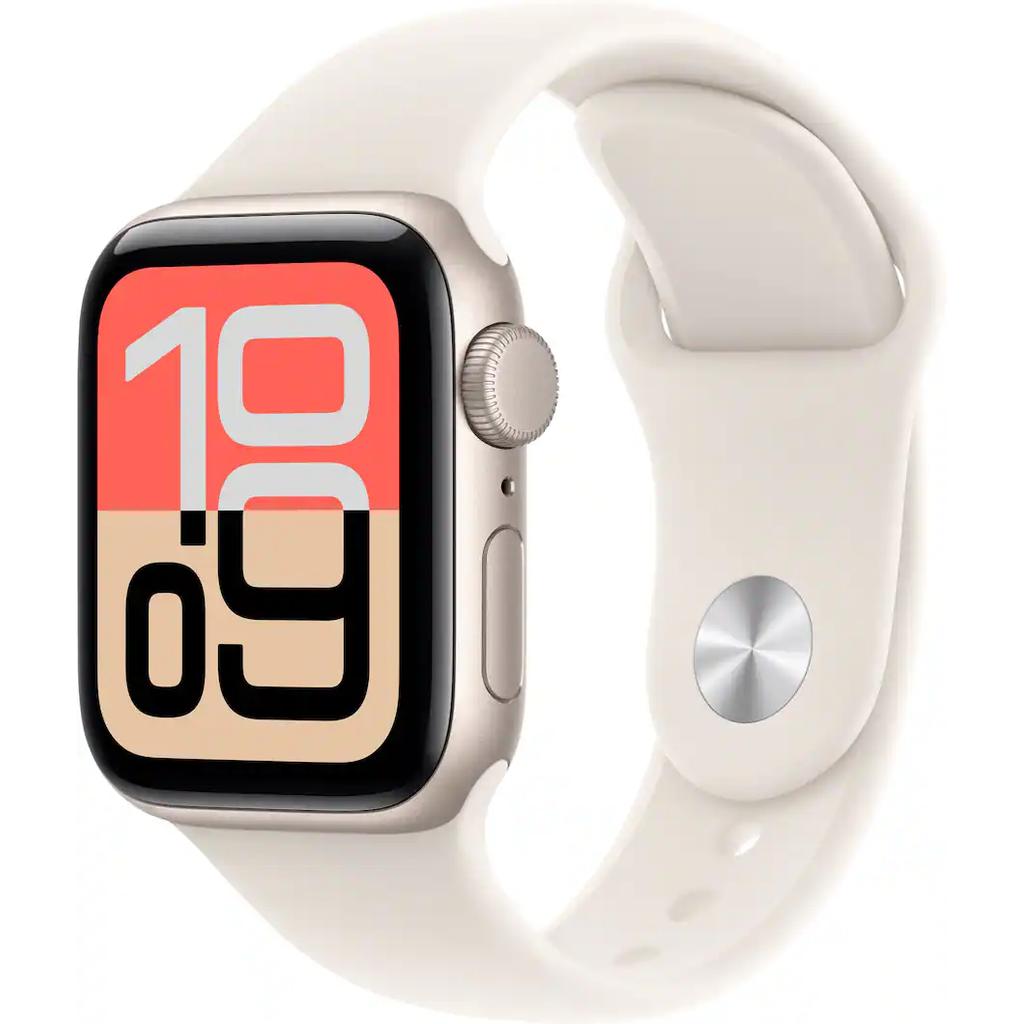 Apple Watch Series SE 3 (2025) GPS + Cellular 40 mm - Aluminium Starlight - Sport band White Refurbished - Apple refurbished available on Backmarket