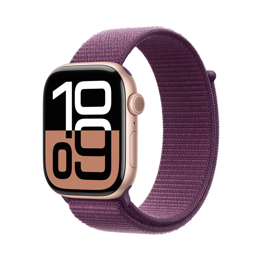 Apple Watch Series 10 (2024) GPS + Cellular 46 mm - Aluminium Rose Gold - Sport loop Purple Reconditionné - Apple refurbished available on Backmarket