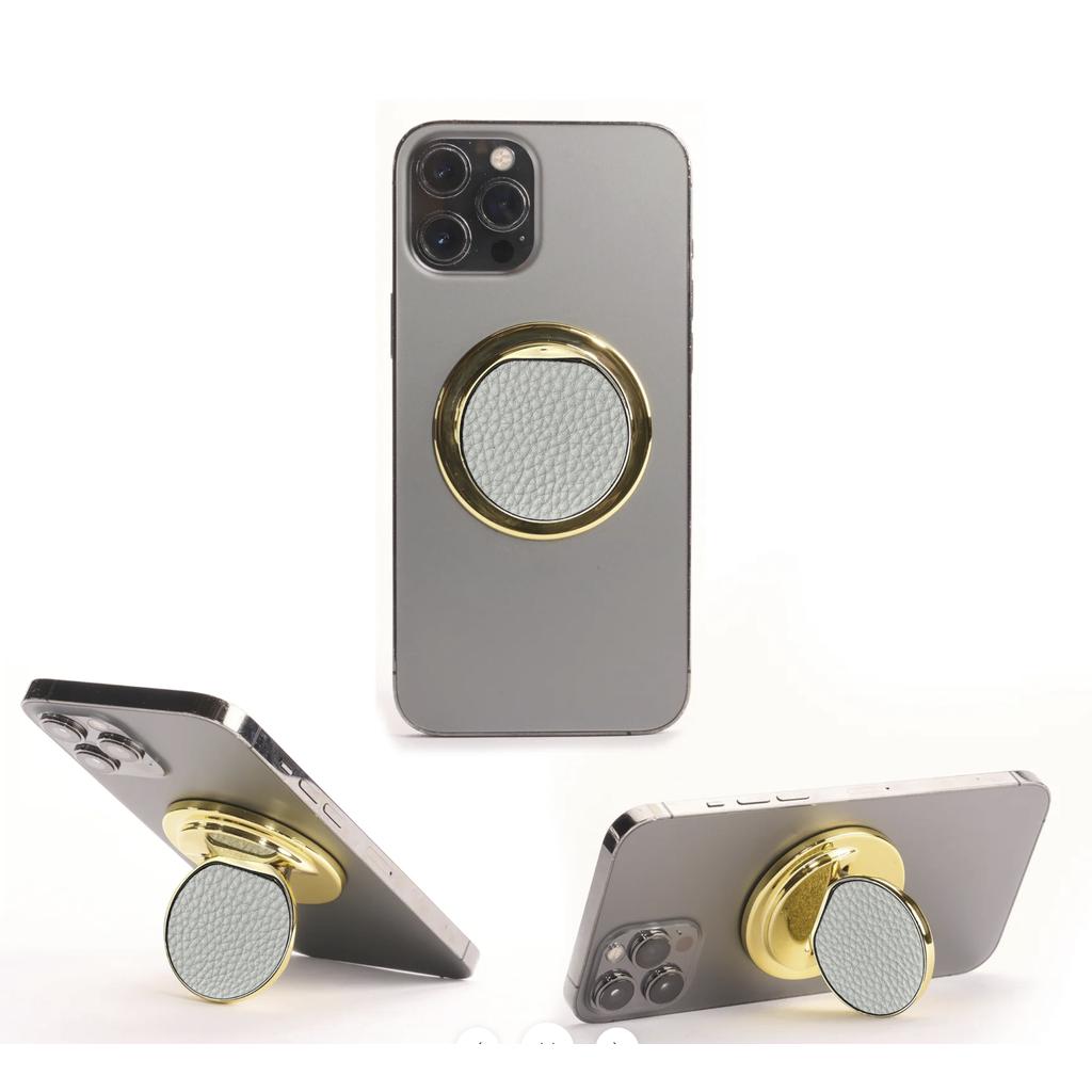 Maghandl Universal Grip and Stand MagSafe-Compatible - White Leather Smartphone Accessories Refurbished - N/A (Note: This could potentially be a lesser-known brand or refurbished available on Backmarket