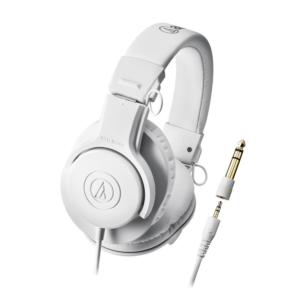 Audio-Technica ATH-M20XWH Noise cancelling Headphone Bluetooth with microphone - White Refurbished - Audio-Technica refurbished available on Backmarket