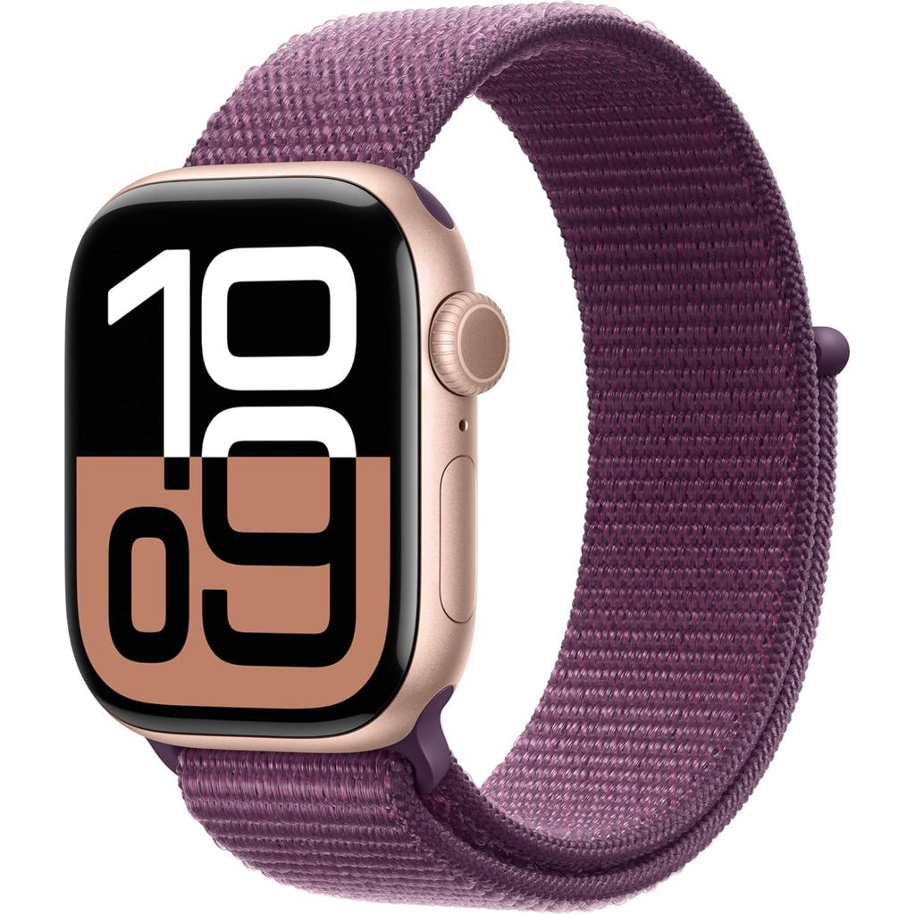 Apple Watch Series 10 (2024) GPS + Cellular 46 mm - Aluminium Rose Gold - Sport loop Red Reconditionné - Apple refurbished available on Backmarket