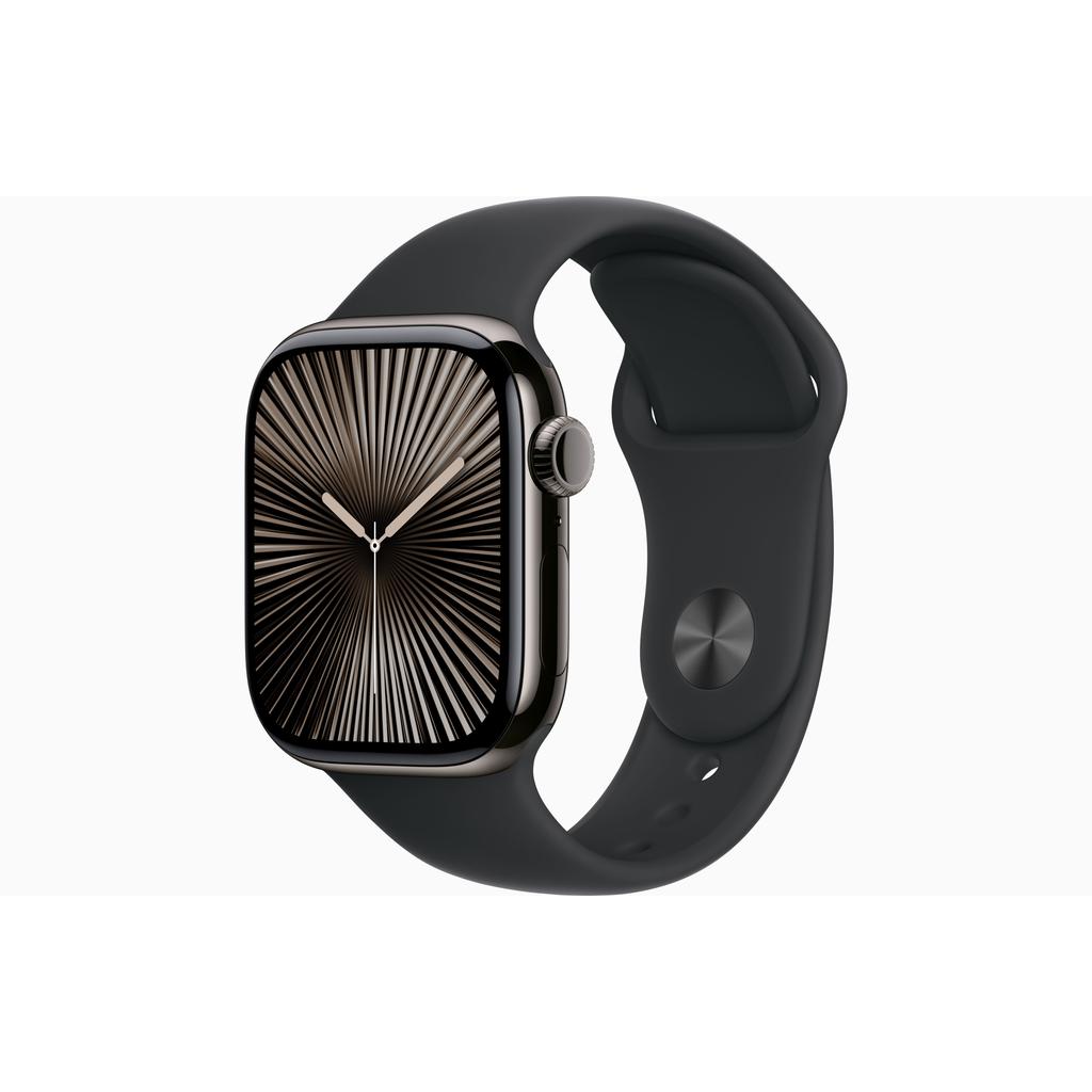 Apple Watch Series 10 (2024) GPS + Cellular 42 mm - Titanium Slate - Sport band Black Refurbished - Apple refurbished available on Backmarket