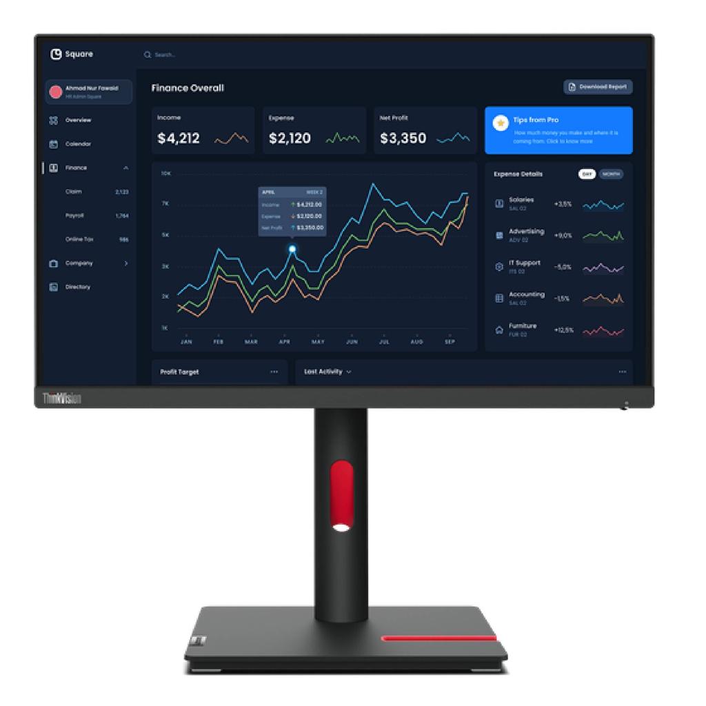 Lenovo 21-inch Monitor 1920 x 1080 LCD (Thinkvision T22I-30) Refurbished - Lenovo refurbished available on Backmarket