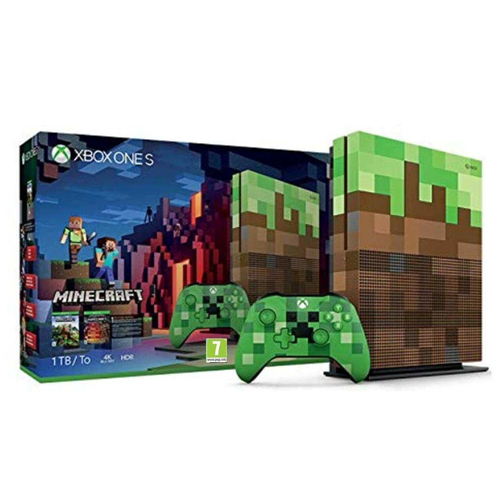 Xbox One S 1000GB - Brown - Limited edition Minecraft Refurbished - Microsoft refurbished available on Backmarket