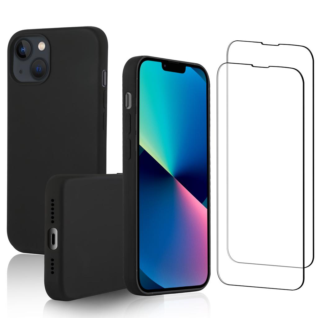 iPhone 14 Plus case and 2 protective screens - Silicone - Black Refurbished - N/A (je n'ai pas pu trouver de marque conn refurbished available on Backmarket