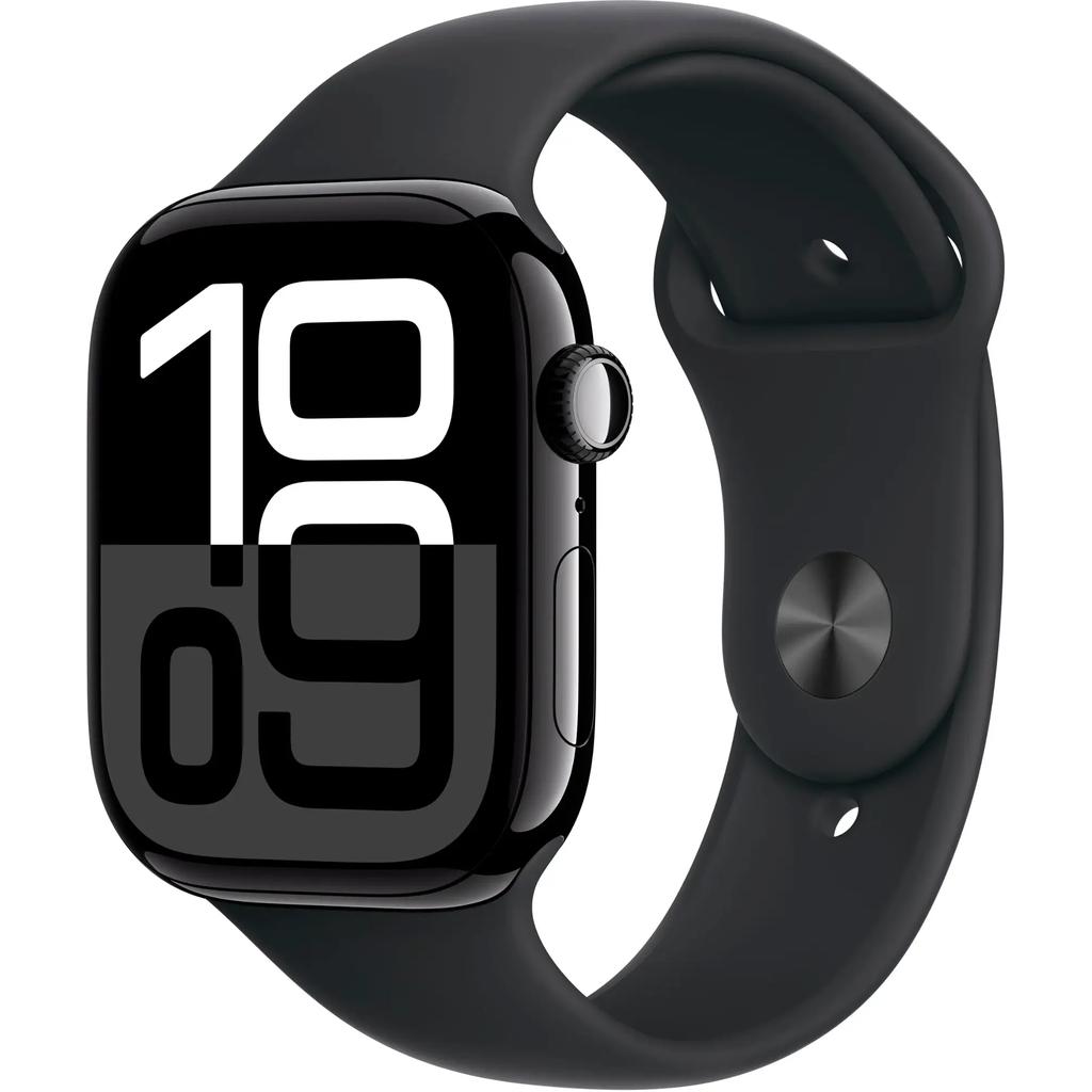 Apple Watch Series 10 (2024) GPS 42 mm - Aluminium Jet Black - Sport band Black Refurbished - Apple refurbished available on Backmarket