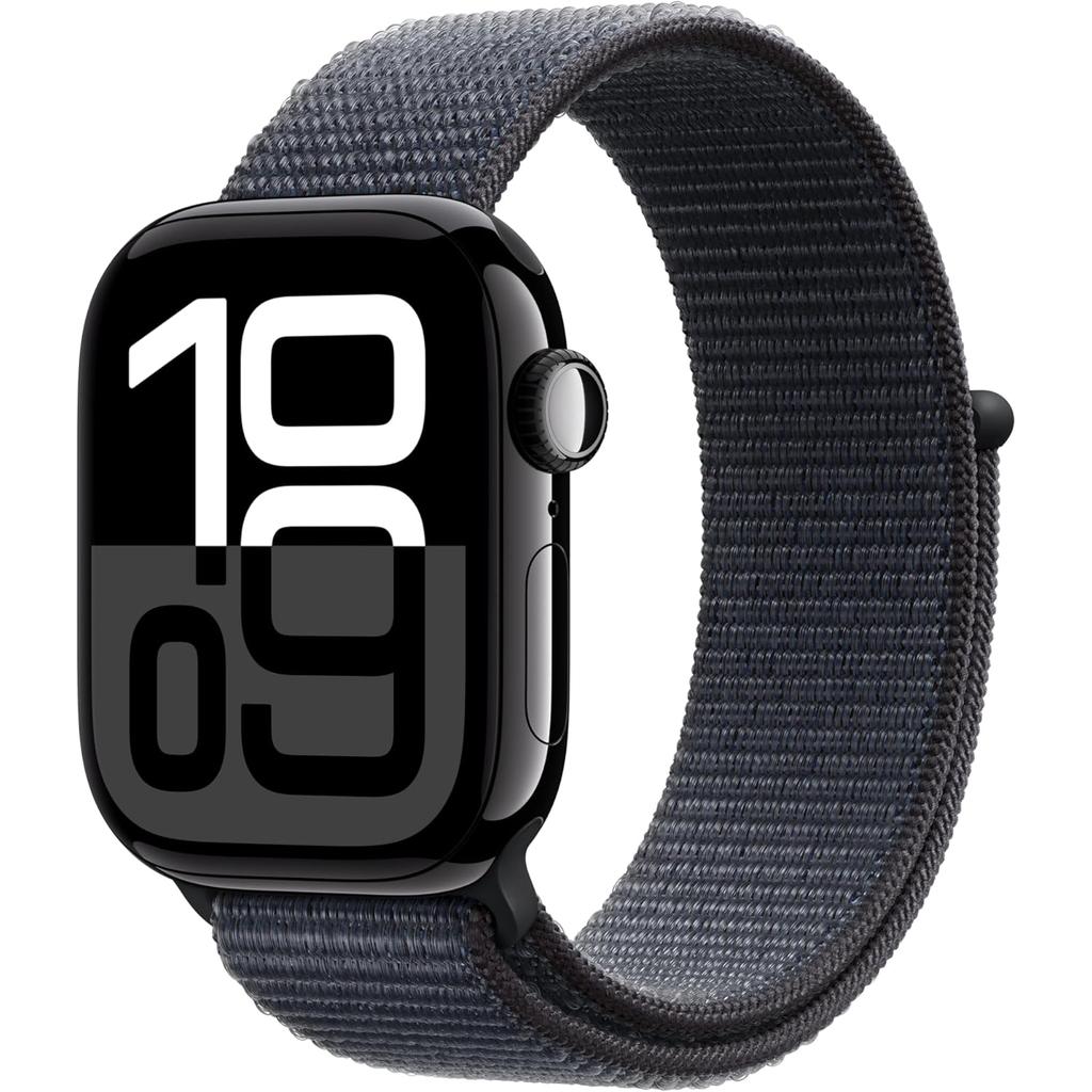 Apple Watch Series 10 (2024) GPS 42 mm - Aluminium Jet Black - Sport loop Gray Reconditionné - Apple refurbished available on Backmarket