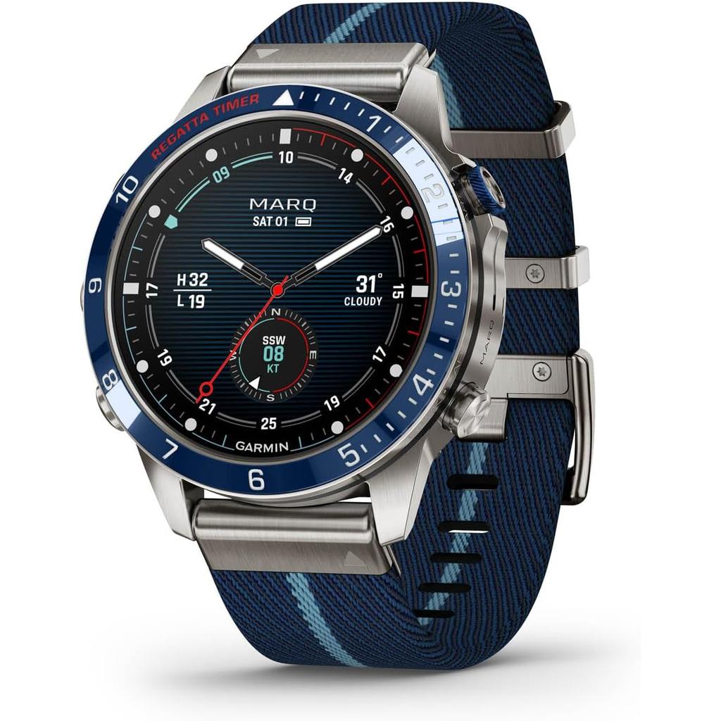 Garmin Marq (Gen 2) Captain Bluetooth + Cellular 46 mm - Blue Refurbished - Garmin refurbished available on Backmarket
