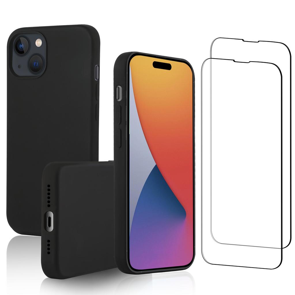 iPhone 15 Plus case and 2 protective screens - Silicone - Black Refurbished - N/A (je n'ai pas pu trouver de marque conn refurbished available on Backmarket