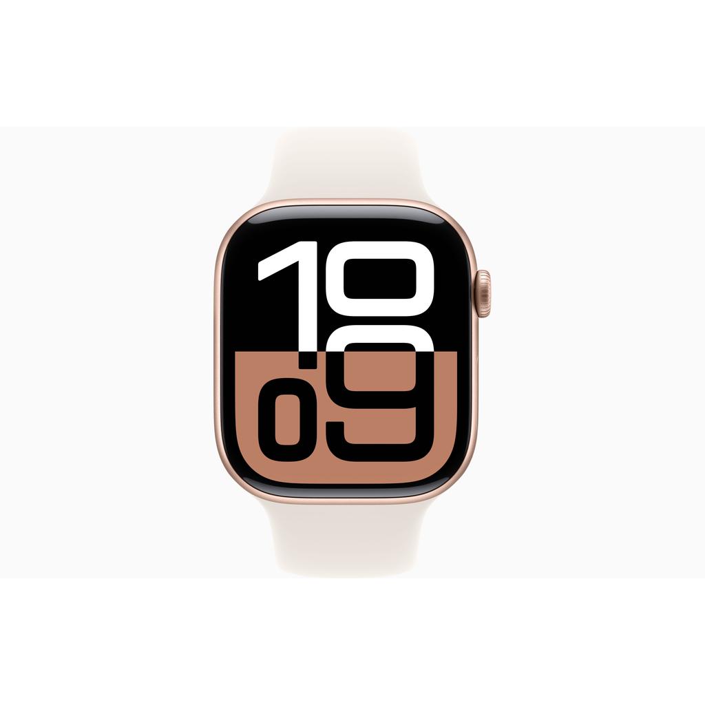 Apple Watch Series 10 (2024) GPS + Cellular 46 mm - Aluminium Rose Gold - Sport band Starlight Refurbished - Apple refurbished available on Backmarket
