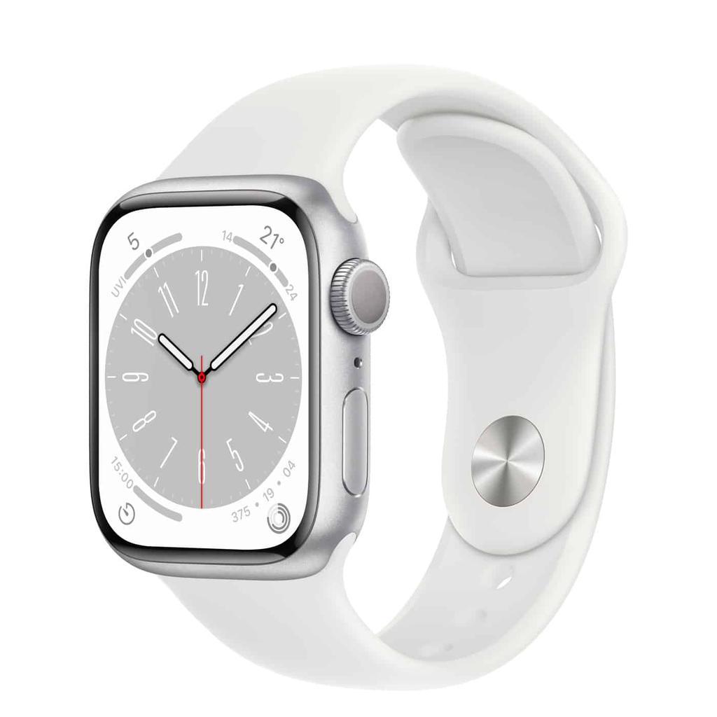 Apple Watch Series 8 (2022) GPS 45 mm - Aluminium Silver - Sport band White Refurbished - Apple refurbished available on Backmarket