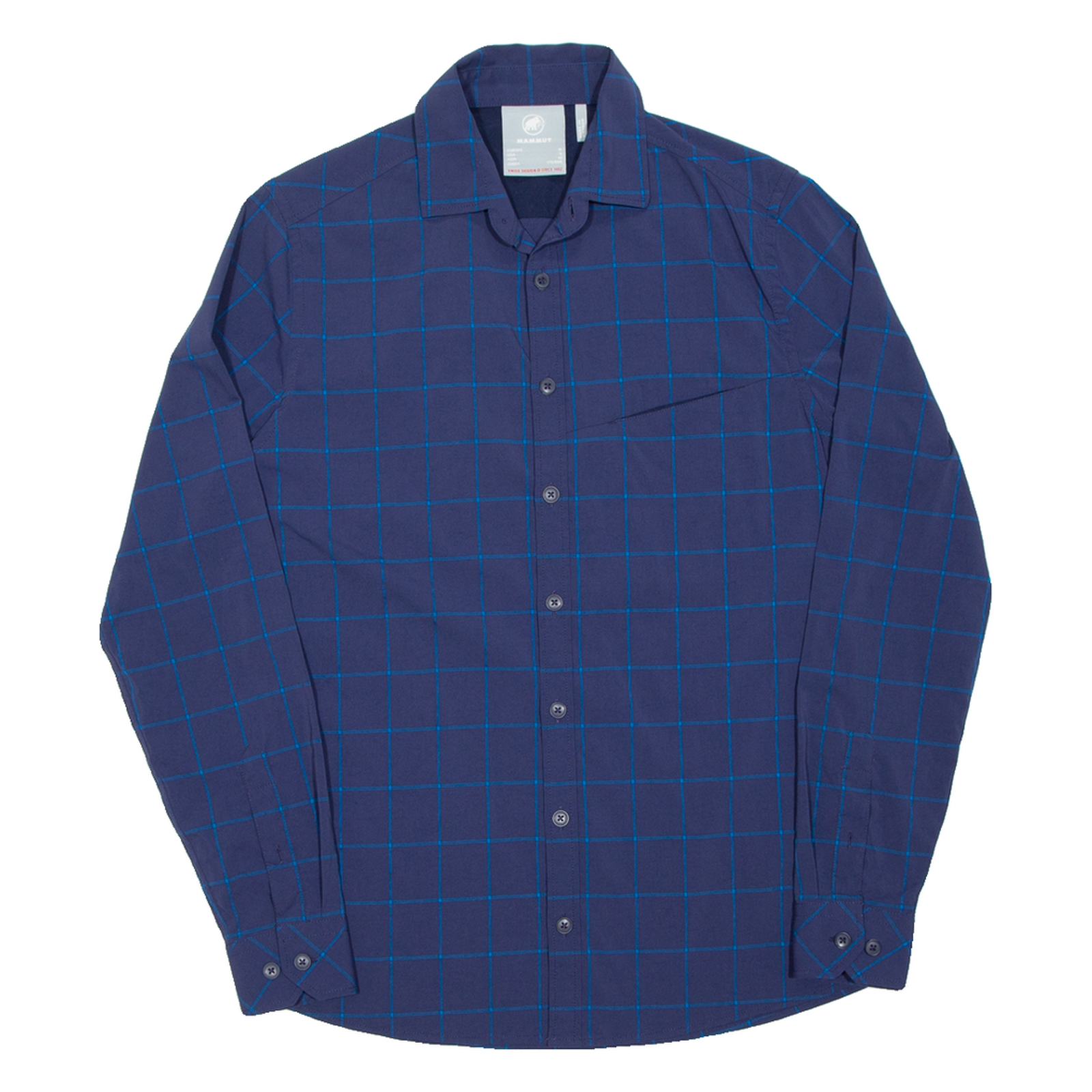 MAMMUT Mens Shirt Blue Check Long Sleeve S Refurbished - N/A refurbished available on Cerqular