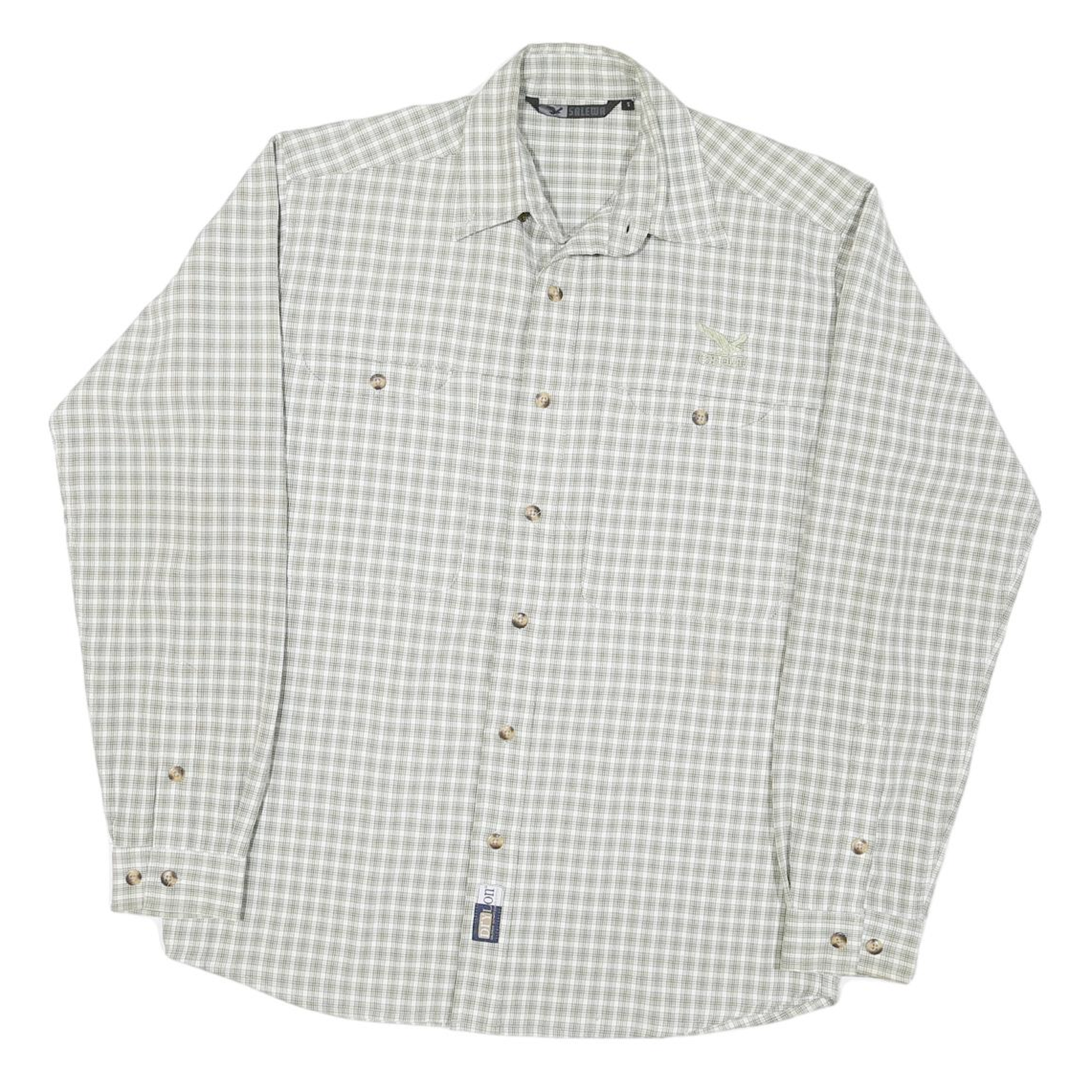 SALEWA Mens Green & White Check Shirt S Lightweight Outdoor Casual Refurbished - N/A refurbished available on Cerqular