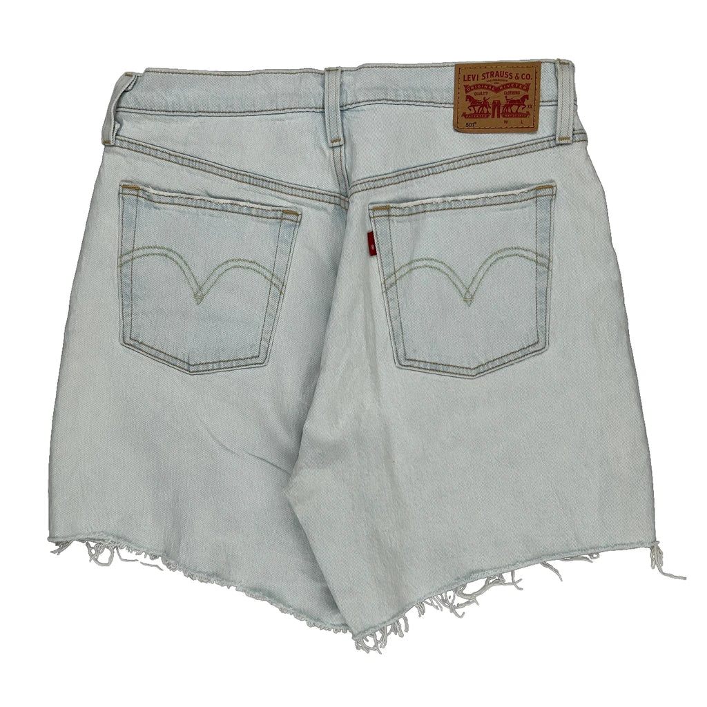 Levis Denim Shorts - 30W UK 10 Light Wash Cotton Refurbished - Thrifted (note: this is a term often used to describe second- refurbished available on Cerqular