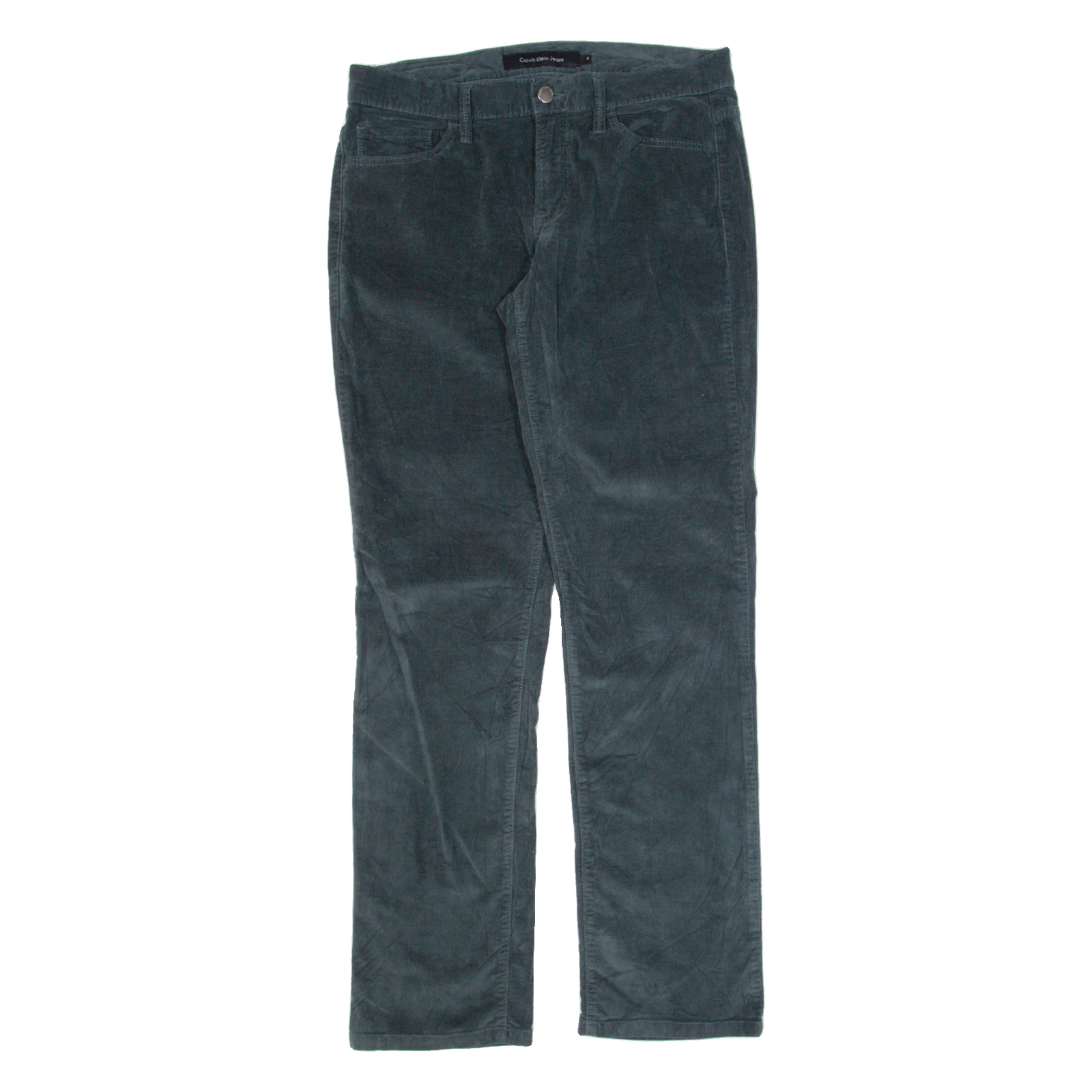 CALVIN KLEIN JEANS Womens Corduroy Trousers Grey Slim Straight W30 L30 Refurbished - N/A refurbished available on Cerqular