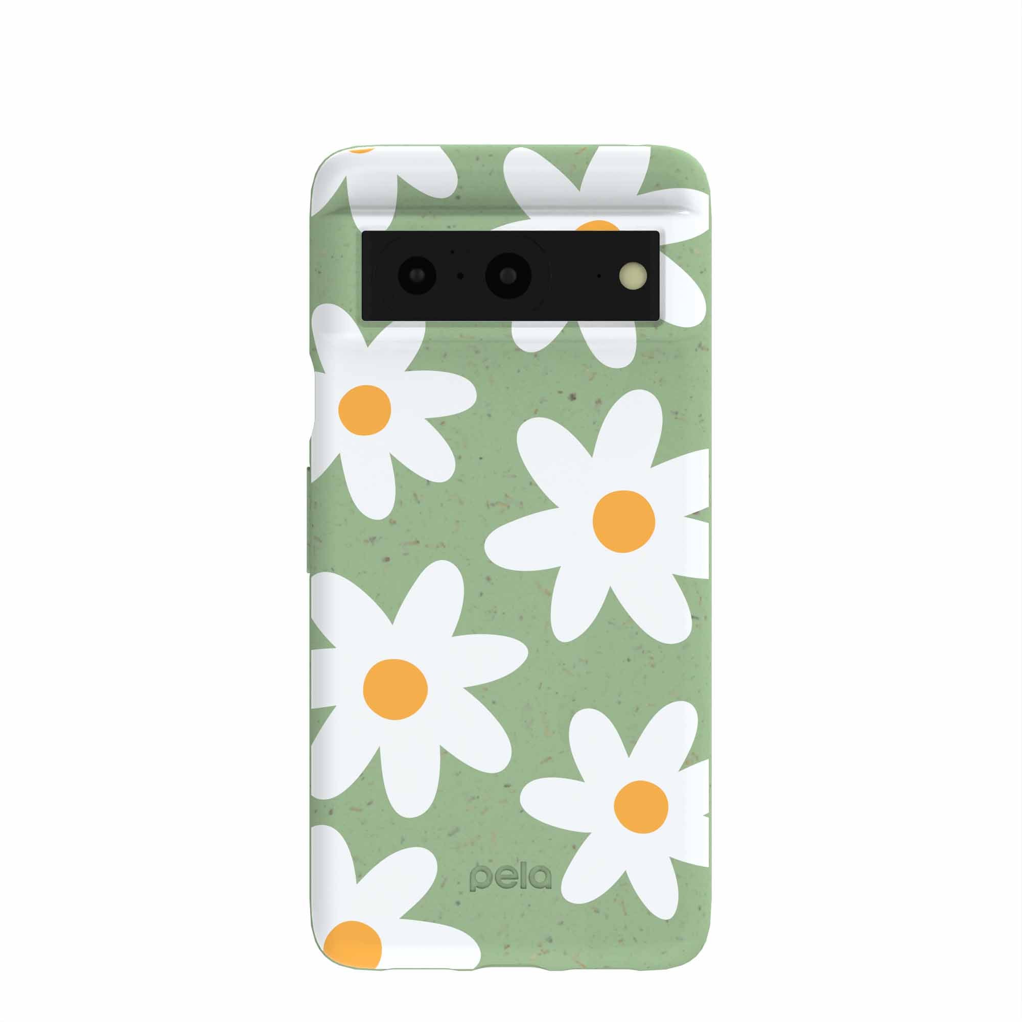 Sage Green Daisy Google Pixel 8 Case Refurbished - Pela Case refurbished available on Cerqular