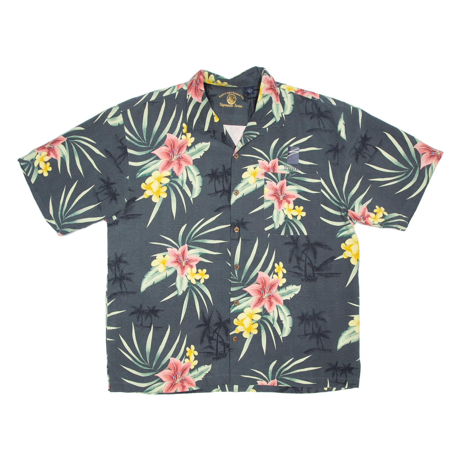 Mens Hawaiian Shirt Green Floral XL Refurbished - N/A refurbished available on Cerqular