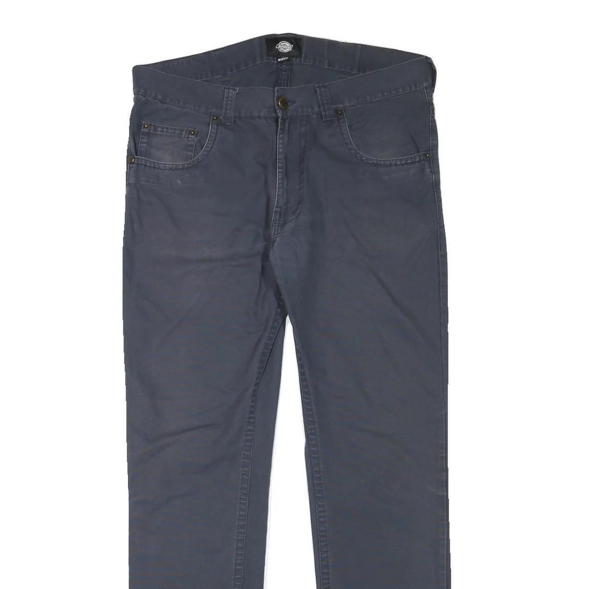 DICKIES Mens Regular Fit Navy Cotton Blend Straight Trousers W34 L31 Workwear Refurbished - N/A refurbished available on Cerqular