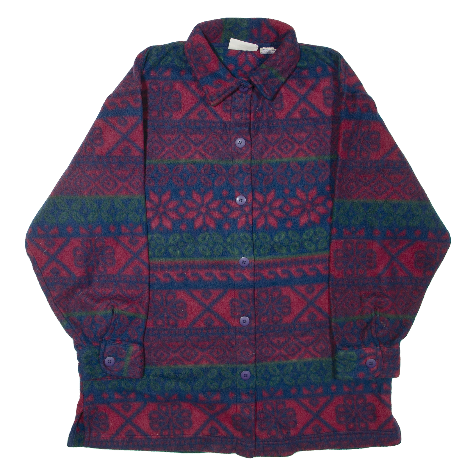 NORTHCREST Womens Fleece Jacket Maroon Striped M Refurbished - N/A refurbished available on Cerqular