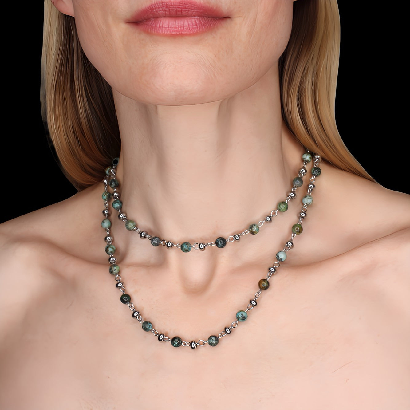 African Turquoise Bead Chain Refurbished - N/A (Note: There is no well-known brand with this name refurbished available on Cerqular