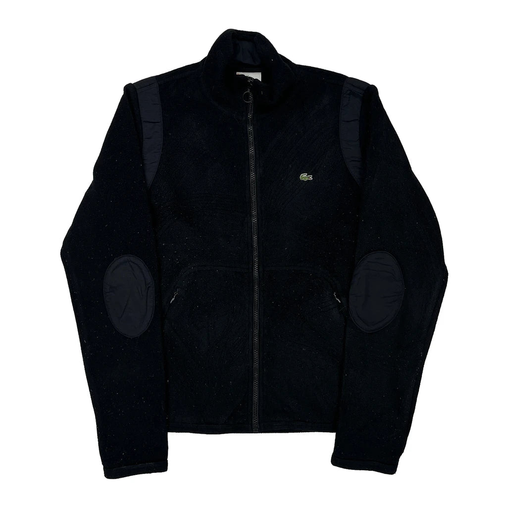 Lacoste Fleece Jacket - Small Black Polyester Refurbished - Thrifted (note: this is a term often used to describe second- refurbished available on Cerqular