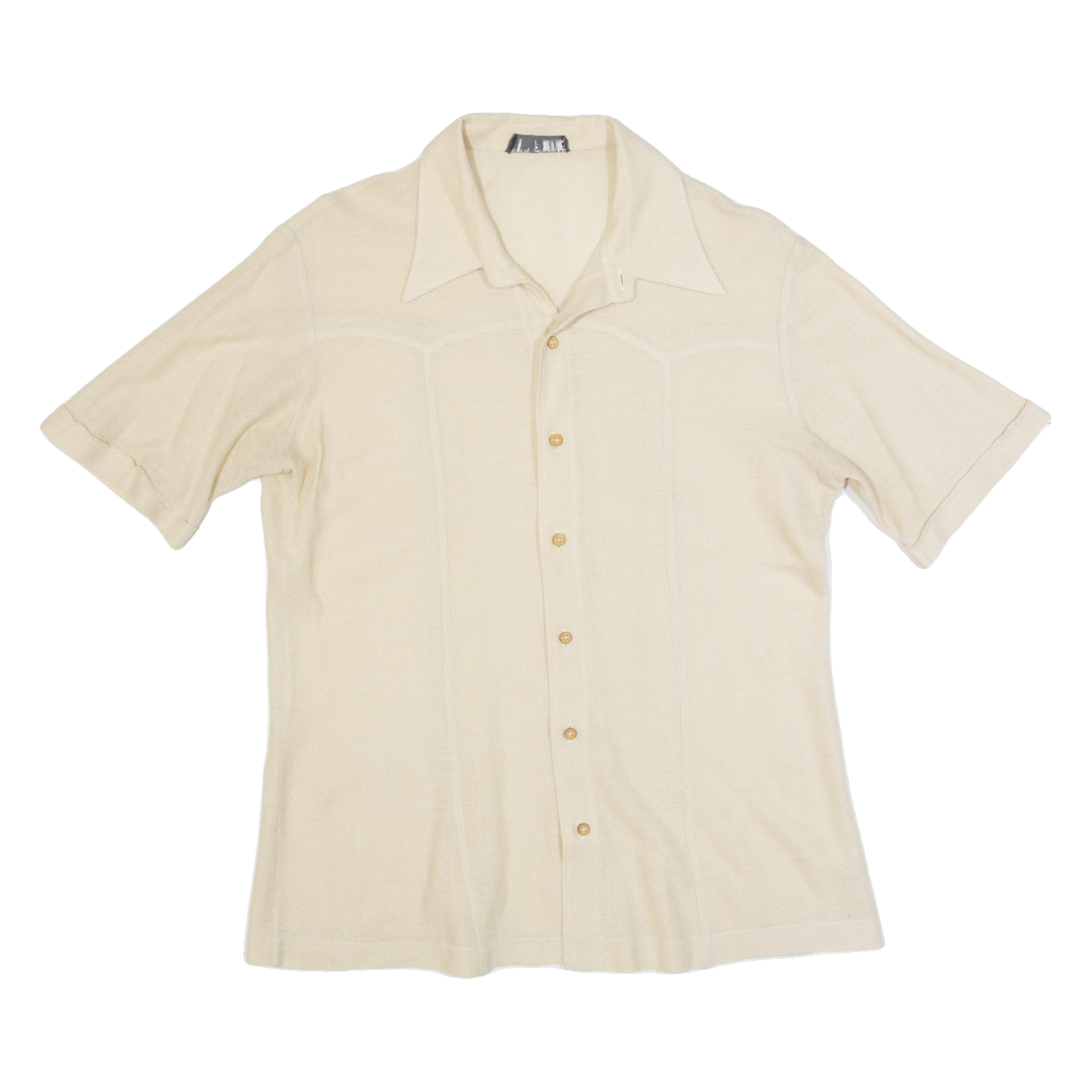 PAUL FOURTICA Mens Plain Shirt Beige M Refurbished - N/A refurbished available on Cerqular
